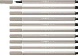STABILO Pen 68 - Premium Viltstift - Warm grijs - Doos 10 stuks