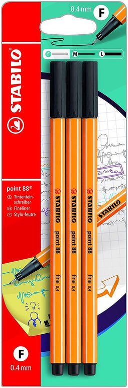 STABILO point 88 - Fineliner 0,4 mm - Blister Met 3 stuks