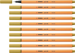 STABILO point 88 - Premium Fineliner - Fine 0,4 mm – Khaki– Doos 10 stuks