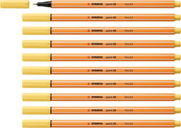 STABILO point 88 - Premium Fineliner - Fine 0,4 mm – Licht Geel– Doos 10 stuks