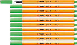 STABILO point 88 - Premium Fineliner - Fine 0,4 mm – Licht Groen– Doos 10 stuks
