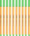 STABILO point 88 - Premium Fineliner - Fine 0,4 mm – Neon groen – Doos 10 stuks