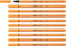 STABILO point 88 - Premium Fineliner - Fine 0,4 mm – Papaya– Doos 10 stuks
