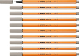 STABILO point 88 - Premium Fineliner - Fine 0,4 mm – Warm Grijs– Doos 10 stuks