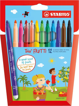 STABILO Trio FRUTTI - Viltstift - Iedere Stift Een Eigen Geur - Etui Met 12 Kleuren