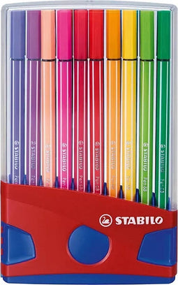 Stabilo - Viltstift pen 68/20 rood/blauw etui m 20st | 10 stuks