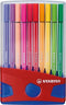 Stabilo - Viltstift pen 68/20 rood/blauw etui m 20st | 10 stuks