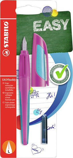 Stabilo - Vulpen easybuddy links l roze/blauw | 3 stuks