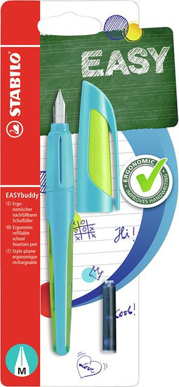Stabilo - Vulpen easybuddy m blauw/limoen | 5 stuks