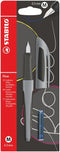 Stabilo - Vulpen flow active m grijs | 5 stuks