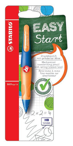 Stabilo - Vulpotlood easyergo 1.4mm rechtshandig blauw/neon oranje blister | 5 stuks
