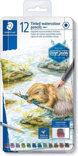 STAEDTLER aquarel potlood, metalen doos met 12 kleuren