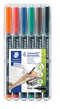 Staedtler - Lumocoler 317, OHP-marker, permanent, 1,0 mm, etui van 6 stuks in geassorteerde klassieke kleur