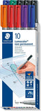 STAEDTLER Lumocolor F non-permanent - kartonnen etui 10 st/ 6 kleuren