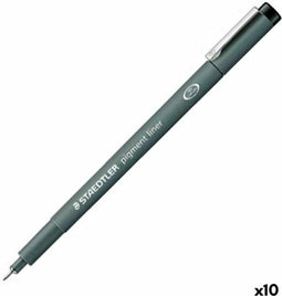 STAEDTLER pigment liner - fineliner - zwart - 0.4 mm - 10 stuks