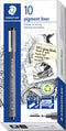 STAEDTLER pigment liner - fineliner - zwart - 1.2 mm - 10 stuks