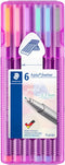 STAEDTLER triplus fineliner - Box met 6 pastel kleuren