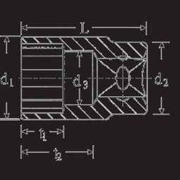 Stahlwille 50 A 1 1/2 03410064 Dubbel zeskant Dopsleutelinzetstuk 1 1/2 1/2 (12.5 mm)