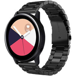 Stalen bandje Samsung Galaxy Watch 40/42mm / Active 2 42/44mm / Watch 3 41mm - Zwart
