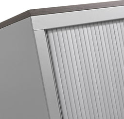 Stalen roldeurkast 118x120x43cm Aluminium Frame, topblad Havanna