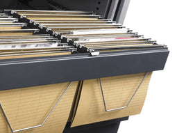 Stalen roldeurkast 118x120x43cm grijs frame, topblad lichtgrijs