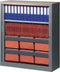 Stalen roldeurkast 135x120x43cm bladkleur Antraciet eiken framekleur Antraciet (Ral 7016)