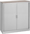 Stalen roldeurkast 135x120x43cm bladkleur Halifax Eiken framekleur Antraciet (Ral 7016)