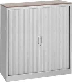 Stalen roldeurkast 135x120x43cm bladkleur Kersen framekleur Zwart (RAL9005)