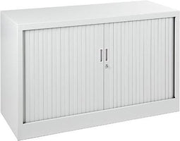Stalen roldeurkast 69x120x43cm grijs met topblad wit