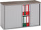 Stalen roldeurkast 72,5x120x43cm bladkleur Halifax Eiken framekleur Zwart (RAL9005)