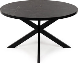 Stalux Eettafel - Tafel Daan - Luxe Design - Duurzaam Materiaal - Stijlvol Uiterlijk - Zwart Marmer - 120 cm