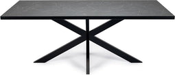 Stalux Eettafel - Tafel Gijs - Luxe Design - Duurzaam Materiaal - Stijlvol Uiterlijk - Zwart Marmer - 200 cm