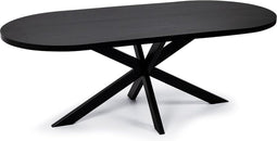Stalux Eettafel - Tafel Noud - Duurzaam - Modern Design - Ruime Zithoek - Zwart Eikenhout - 240 cm