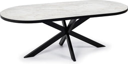 Stalux Eettafel - Tafel Noud - Luxe Design - Duurzaam Materiaal - Stijlvol Uiterlijk - Wit Marmer - 180 cm