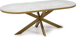 Stalux Eettafel - Tafel Noud - Luxe Design - Duurzaam Materiaal - Stijlvol Uiterlijk - Wit Marmer - 180 cm