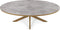 Stalux Ovale eettafel 'Mees' 210 x 100cm, kleur goud / beton
