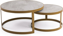 Stalux Salontafelset - Set Saar - Duurzaam ontwerp - Moderne uitstraling - Eenvoudige montage - Beton - 80 cm