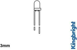 STANDAARD LED 3mm GEEL DIFFUUS (L-34YD)