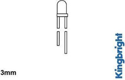 STANDAARD LED 3mm ROOD DIFFUUS (L-7104ID)