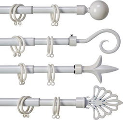 Stang voor Gordijnen Uitschuifbaar 170 - 320 cm Wit Ijzer (8 Stuks)