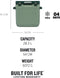 Stanley Adventure Outdoor Cooler 28,3L Stanley Green | Ruimte voor 2L flessen | Dubbelwandig geïsoleerde koeler | BPA-Vrij | Deksel campingkoeler fungeert ook als stoel | Reiskoeler | Waterdicht