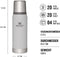 Stanley Classic Legendary Bottle 0,75L | Ash | Thermosfles houdt 20 uur warm of koud | Vaatwasserbestendig | Roestvrijstalen Thermoskan | Lekvrij | BPA-Vrij