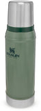 Stanley Classic Legendary Bottle 0,75L | Hammertone Green | Thermosfles houdt 20 uur warm of koud | Vaatwasserbestendig | Roestvrijstalen Thermoskan | Lekvrij | BPA-Vrij