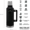 Stanley Classic Legendary Bottle 2,3L | Matte Black Pebble | Thermosfles houdt 48 uur warm, 2 dagen koud | Vaatwasserbestendig | Roestvrijstalen Thermoskan | Lekvrij