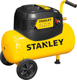 Stanley Compressor DN200/8/24 - Luchtcompressor 8 Bar - 24L - 180L/Min - Met Handvat en Wielen - Olievrij - Geel