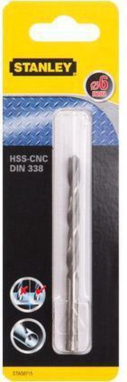 Stanley metaalboor 6 mm HSS-CNC STA50715
