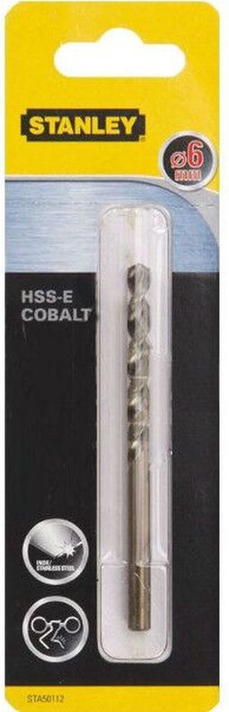 Stanley metaalboor 6 mm HSS-E Cobalt STA50112