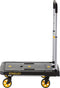 Stanley Opvouwbare Platformwagen PC517 - Max. 120KG - Aluminium - 68 x 41 x 92 CM - Anti-Slip Platform - Zwart/Geel