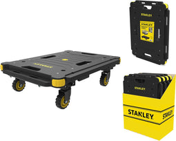 Stanley Platformwagen PC531 - Laadcapaciteit tot 137KG - Anti-Slip Platform - Verhuizen en Klussen - 60 x 45 x 16,7 CM - Zwart/Geel