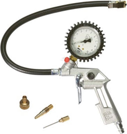 Stanley Pneumatisch bandenvulpistool met manometer, 3 opzetstukken, voor fietsen, ballen en luchtbedden